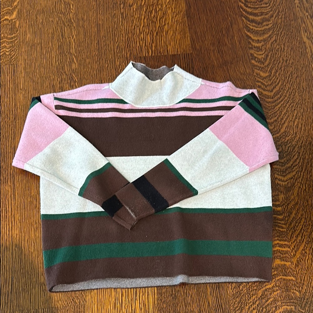 Maeve Pink and Brown Striped Sweater